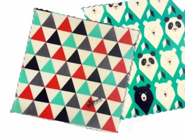 Экологически чистые вощеные обертки для хранения пищевых продуктов, двойная упаковка 2 шт (М)