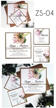 СВАДЕБНЫЕ ПРИГЛАШЕНИЯ Цветы в стиле бохо в деревенском стиле, конверт