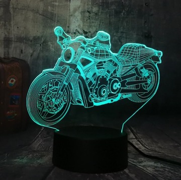 CHOPPER HARLEY MOTOR 3D LED Ночник + ПУЛЬТ ДУ