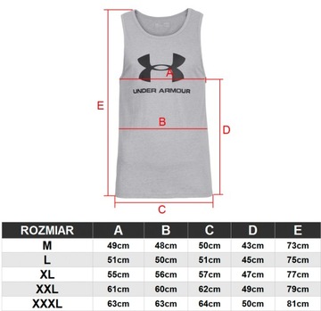 UNDER ARMOUR KOSZULKA NA RAMIĄCZKACH / XXXL 3XL