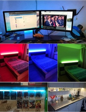 RGB СВЕТОДИОДНАЯ ЛЕНТА USB С ПУЛЬТОМ 5М ПОДСВЕТКА ТВ 5В