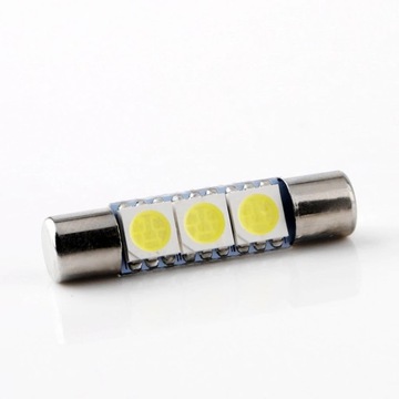 ŻARÓWKA RURKA BEZPIECZNIKOWA 3 LED 5050 C3W 28mm
