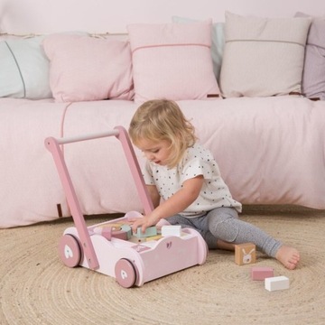 WÓZEK Z KLOCKAMI RÓŻ FLOWERS LITTLE DUTCH