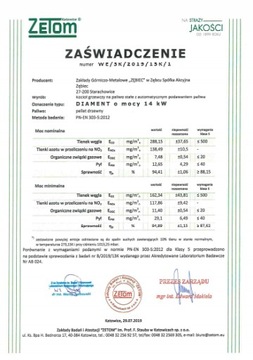 Zębiec Diament 14 kW kocioł na pellet z palnikiem KIPI 5 klasa Ecodesign A+