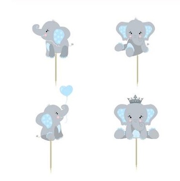 Topper na muffinki, piki, BABY SHOWER niebieskie