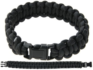BRANSOLETA Lina PARACORD KLAMRA 15mm Czarna 20 M