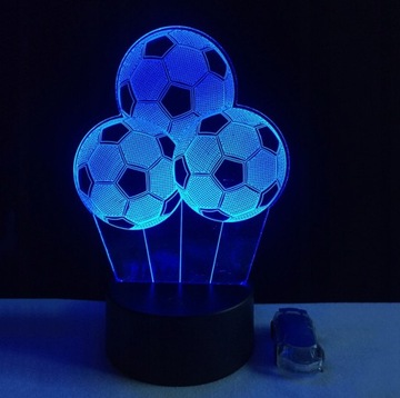 3D СВЕТОДИОДНЫЙ НОЧНИК 3X ФУТБОЛЬНЫЙ ПОДАРОК ​​+ ПУЛЬТ ДИСТАНЦИОННОГО УПРАВЛЕНИЯ