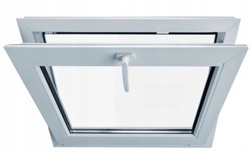OKNO PCV UCHYLNE 450x450 / 45x45 BIAŁE, MOCNE, Z KLAMKĄ, OD RĘKI