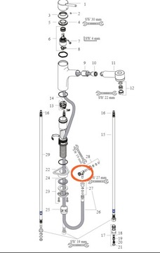HANSGROHE Тройник - для кнутов с потоком. подогреть вода
