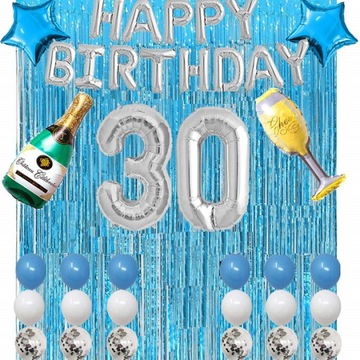 BALONY zestaw dekoracji cyfry na 30 LAT urodziny