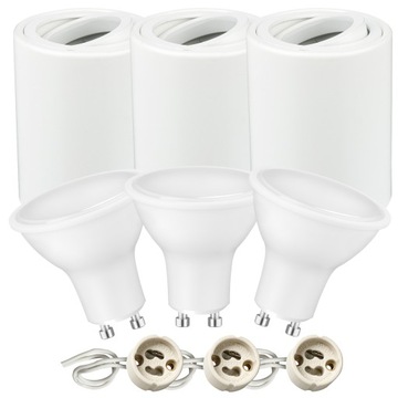 3x OPRAWA NATYNKOWA HALOGENOWA TUBA RUCHOMA + GU10