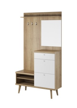 ШКАФ SKANDI 2 ВЕШАЛКИ, ЗЕРКАЛО, ШКАФ ДЛЯ ОБУВИ