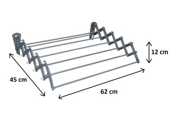 SUSZARKA HARMONIJKOWA ROZCIĄGANA SZEROKOŚĆ 60 cm