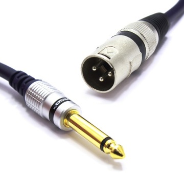 KABEL MIKROFONOWY JACK 6,3 MONO WTYK XLR MK34 1M