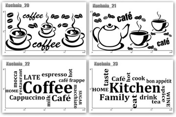 NAKLEJKA na ścianę do KUCHNI naklejki ścienne KAWA filiżanka coffee tea