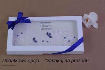 Свадебная подвязка с аппликацией из белого кружева от Tibarto