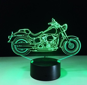 CHOPPER MOTOR MOTOCYKL Lampka Nocna 3D LED + PILOT