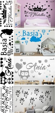 наклейки стикер стены с именем для детей