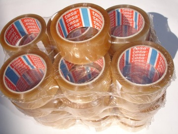 Лента упаковочная прозрачная TESA, резина, комплект/6 шт.