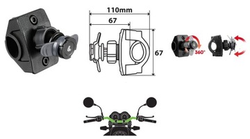 Uchwyt motocyklowy do smartfona OPTI HANDLE - 90452
