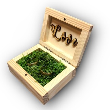 PUDEŁKO NA OBRĄCZKI RUSTYKALNE BOHO MECH