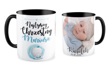 Черная благодарственная кружка PHOTO CUP для CHRISTMAS