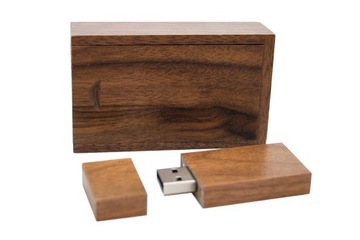 Флешка 64 ГБ USB 3.0, темный деревянный + коробка