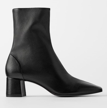 ZARA CZARNE BOTKI SKÓRA SOFT OBCAS 36 WIOSNA