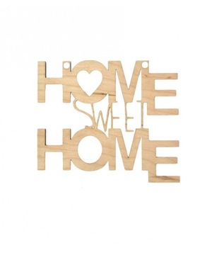 HOME SWEET HOME napis drewniany zawieszka scrapka