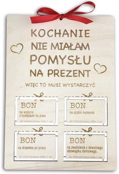 Walentynki bon dla niego dla niej prezent