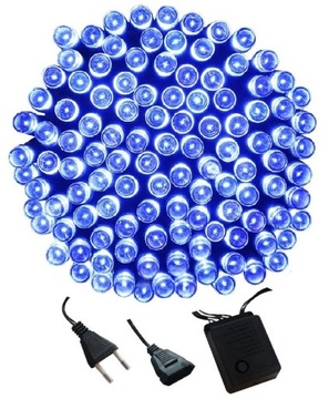 LAMPKI CHOINKOWE 300 LED NIEBIESKIE ZEWNĘTRZNE 22m