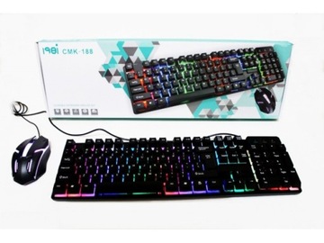 KLAWIATURA LED+ MYSZ GAMINGOWA