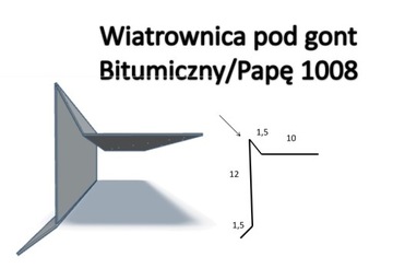 Wiatrownica pod gont bitumiczny / papę 1008