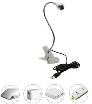 СВЕТОДИОДНАЯ ЛАМПА С ЗАЖИМОМ И USB-ПЕРЕКЛЮЧАТЕЛЕМ 1ВТ 4500К