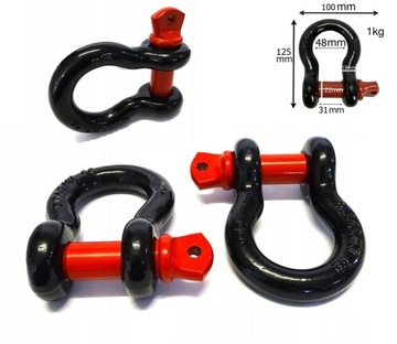 КИНЕТИЧЕСКАЯ ВЕРЕВКА 4X4 +2 ШАКЕЛЬ 36ммx8м 25Т