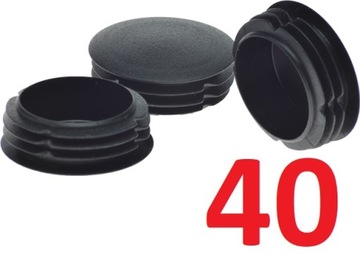 zaślepka fi 40 zaślepki na rurę korki czarne 10szt