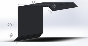 Wiatrownica górna Grafit MAT RAL7024 2mb
