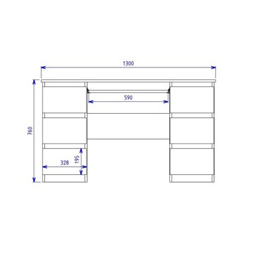 KUBI Настольный шкаф, белая глянцевая столешница