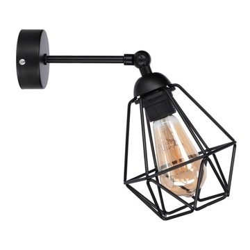 KINKIET DIAMOND na przegubie vintage loft czarny