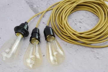 плетеный золотой кабель лофт-паук в стиле ретро