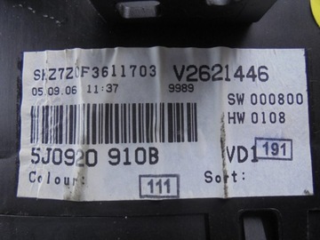 PŘÍSTROJOVÁ DESKA BUDÍKY 5J0920910B SKODA FABIA II ROOMSTER