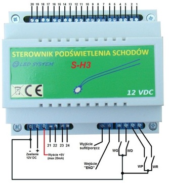 STEROWNIK OŚWIETLENIA SCHODÓW LED SCHODOWY S-H3