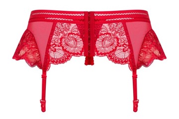 Красный пояс для чулок-стрингов Obsessive S/M