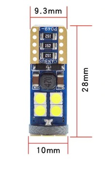 LED 12 SMD 3030 W5W T10 CANBUS ОРАНЖЕВЫЙ
