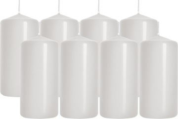 8X ŚWIECA ZESTAW BIAŁA ŚWIECZKI 10 cm x 5cm ŚLUB aura ŚWIECZKA 100/50 BIAŁE
