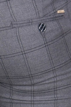 Spodnie męskie chinosy w kratę grafitowe DJ-2 r.32