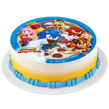 BARDZO GRUBY OPŁATEK NA TORT SONIC BOOM 20 CM