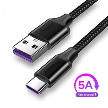 Kabel USB-C 3.1 5A Fast Charge 1M pleciony