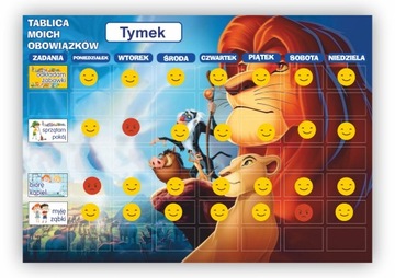 Magnetyczna tablica motywacyjna obowiązków dzieci