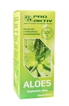 ALOES 100%, Suplement diety Pro Aktiv 500 ml